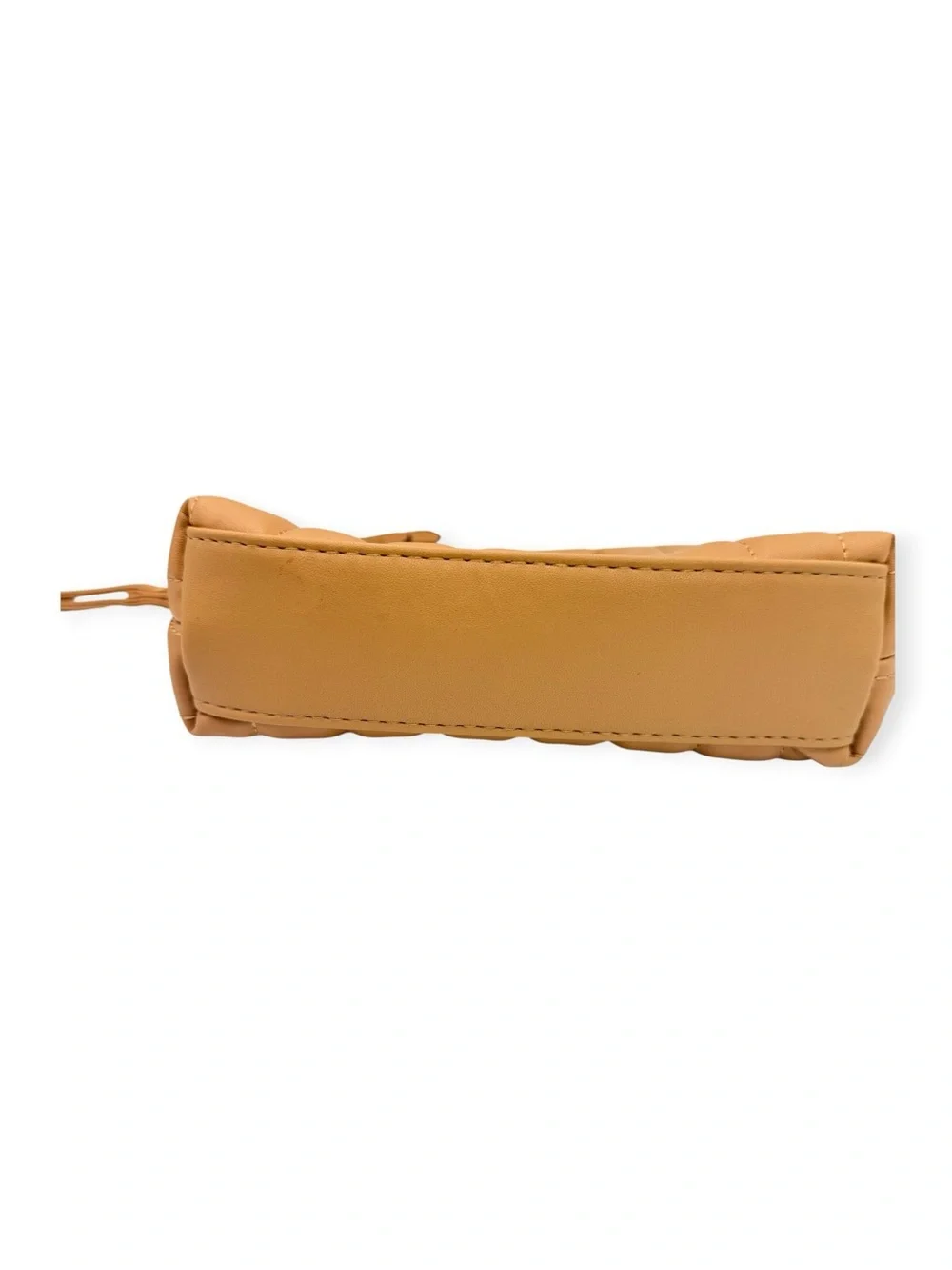 Joan & David Tan Quilted Nylon Wristlet Pouch Cosmetic Bag